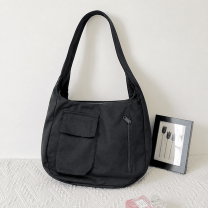 Black Curvy Shoulder Bag - Fithoehub