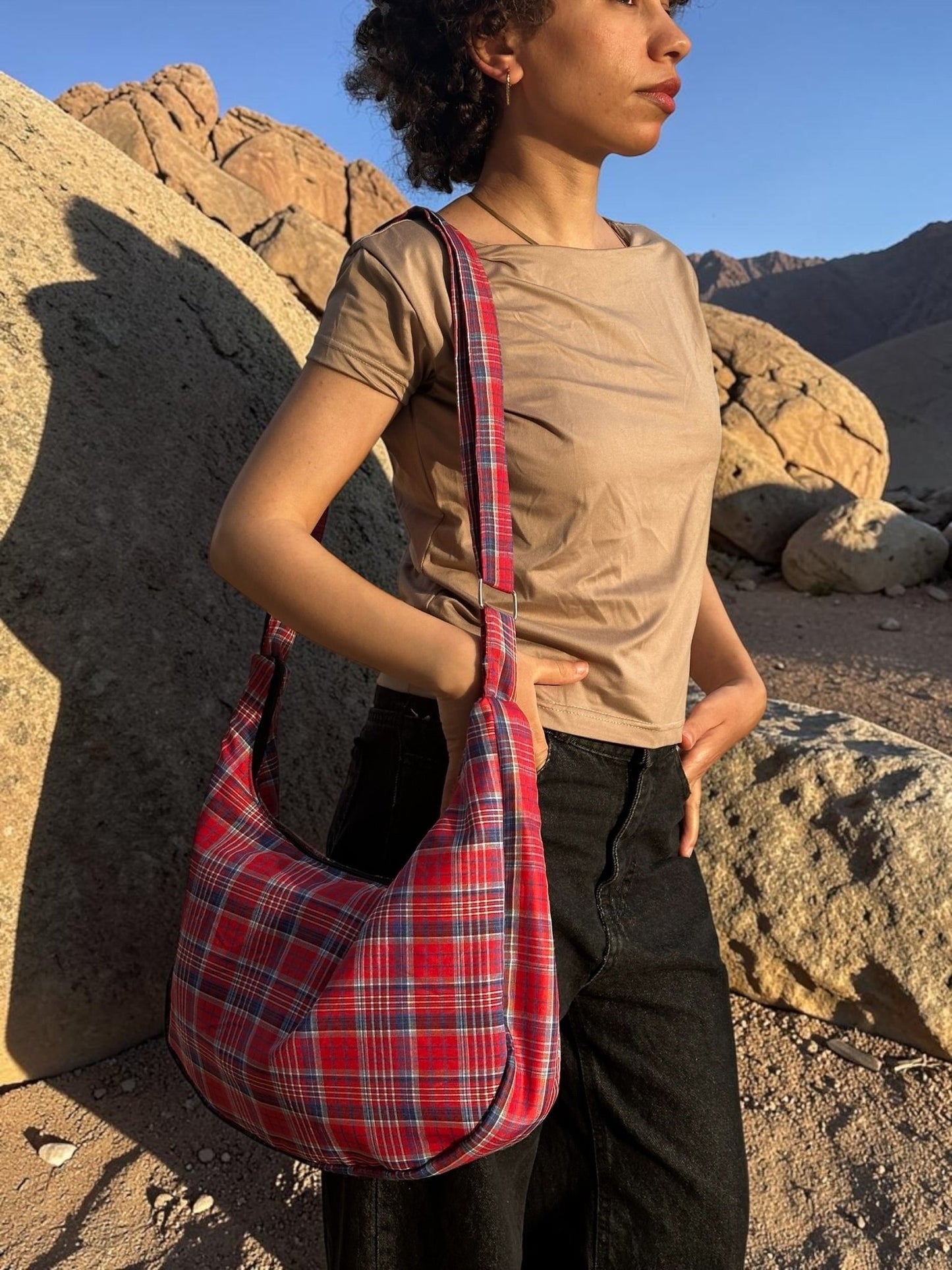 Plaid Crossbody Bag - Fithoehub
