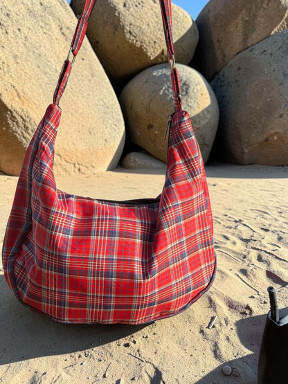 Plaid Crossbody Bag - Fithoehub
